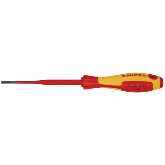 KNIPEX 98 20 35 SL VDE Insulated Slotted Screwdriver, 3.5 x 100mm - Slim DRA-72380