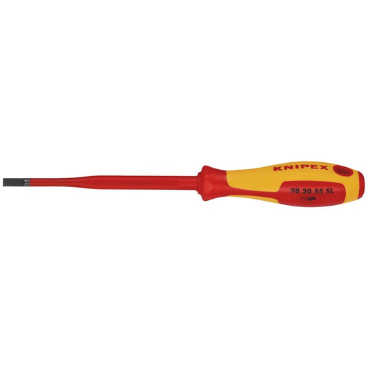 KNIPEX 98 20 55 SL VDE Insulated Slotted Screwdriver, 5.5 x 100mm - Slim DRA-72391