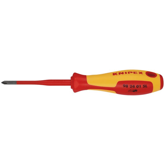 KNIPEX 98 24 01 SL VDE Insulated Phillips Screwdriver, PH1 x 80mm - Slim DRA-72452