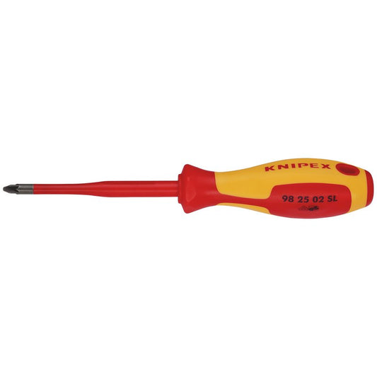 KNIPEX 98 25 02 SL VDE Insulated Pozidriv Screwdriver, PZ2 x 100mm - Slim DRA-72474