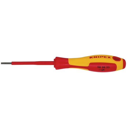 KNIPEX 98 20 25 VDE Insulated Slotted Screwdriver, 2.5 x 75mm DRA-76803