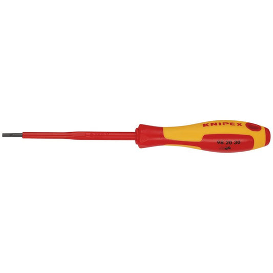 KNIPEX 98 20 30 VDE Insulated Screwdriver, 3.0 x 100mm DRA-76804