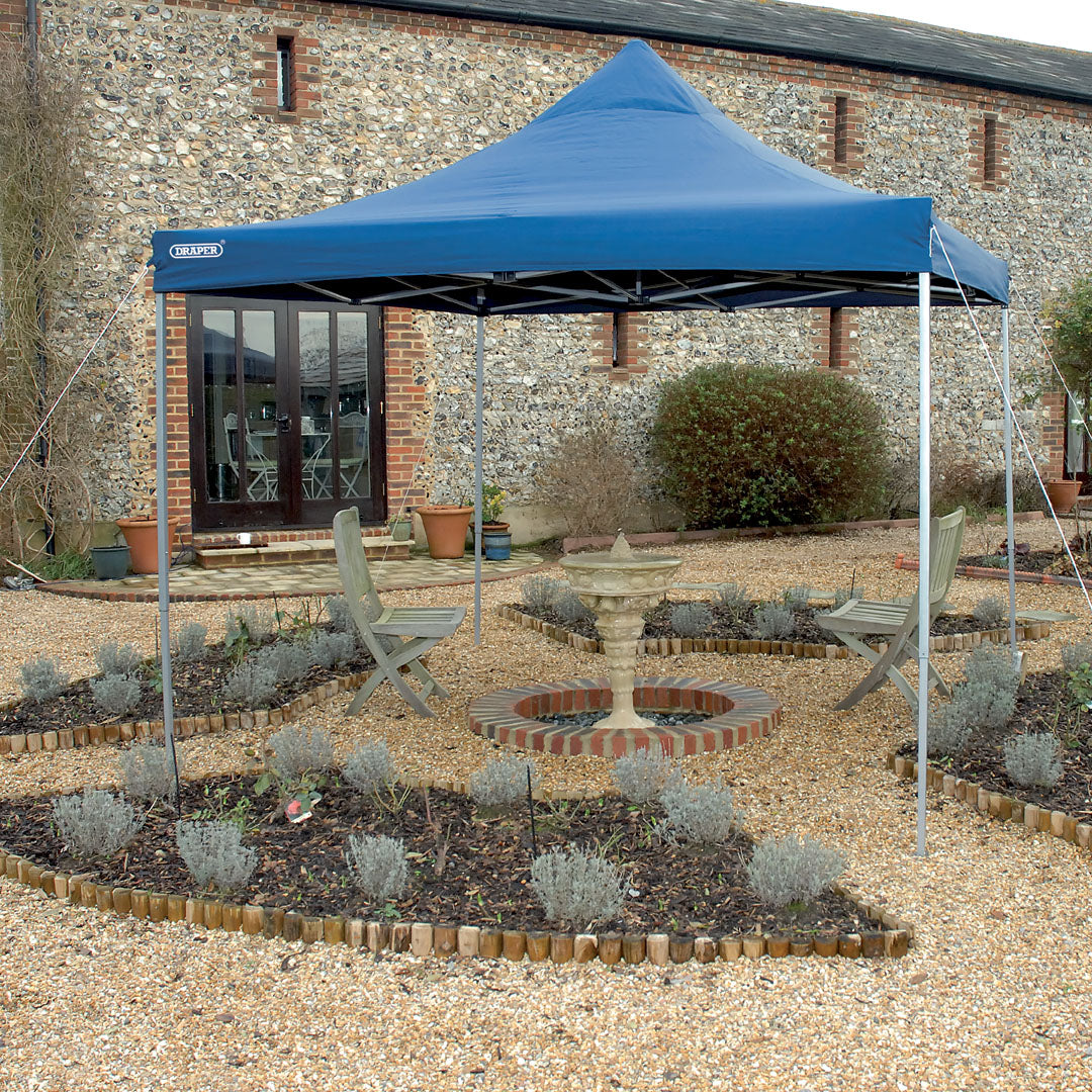 Draper Folding Gazebo, 3 x 3m, Blue DRA-76942
