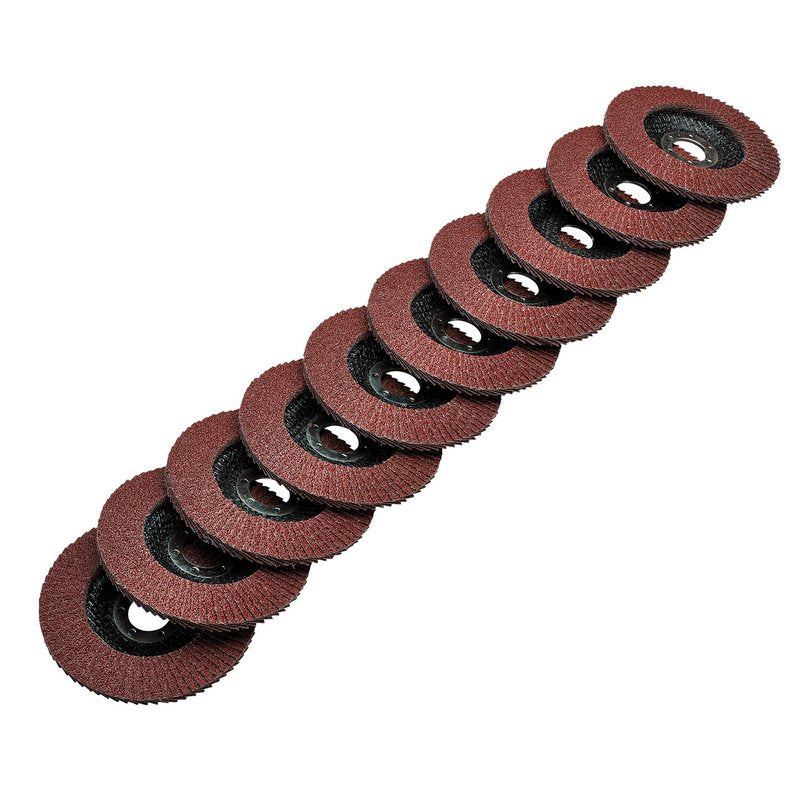 Draper Aluminium Oxide Flap Discs, 115 x 22.23mm, 40 Grit (Pack of 10) DRA-82961