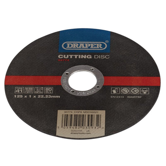 Draper Metal Cutting Disc, 125 x 1 x 22.23mm DRA-94774