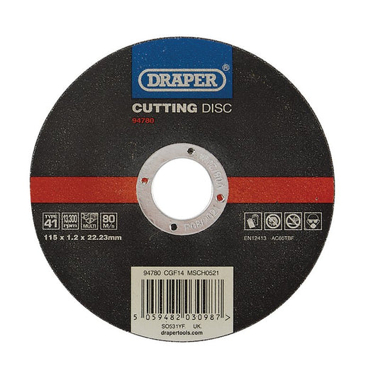 Draper Multi-Purpose Cutting Disc, 115 x 1.2 x 22.23mm DRA-94780