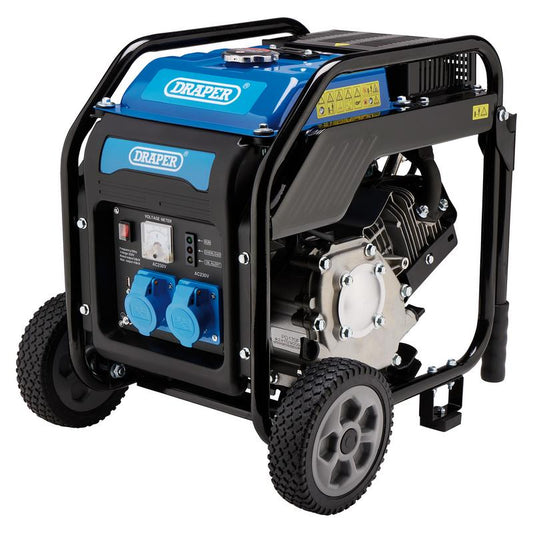 Draper Petrol Open Frame Inverter Generator with Wheels, 3800W DRA-98683