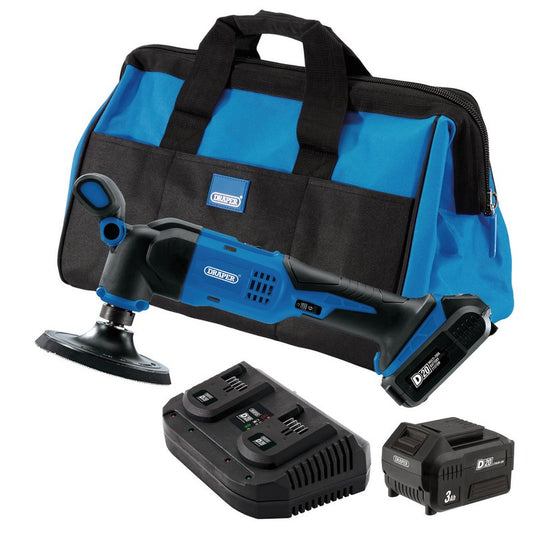 Draper D20 20V Dual Action Polisher Kit, 125mm, 2 x 3.0Ah Batteries, 1 x Fast Charger DRA-99735
