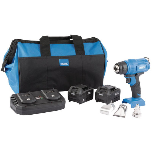 Draper D20 20V Heat Gun, 2 x 3.0 Ah Batteries, 1 x Twin Charger, 1 x Bag DRA-99738