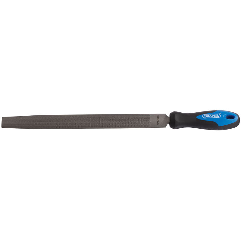 Draper Soft Grip Engineer's Half Round File and Handle, 300mm DRA-00011