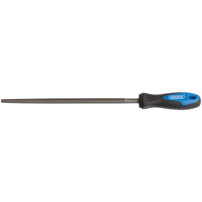 Draper Soft Grip Engineer's Round File and Handle, 250mm DRA-00013