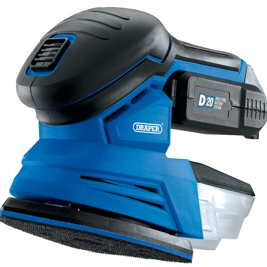 Draper D20 20V Tri-Base Detail Sander, 1 x 2.0Ah Battery, 1 x Charger DRA-00608