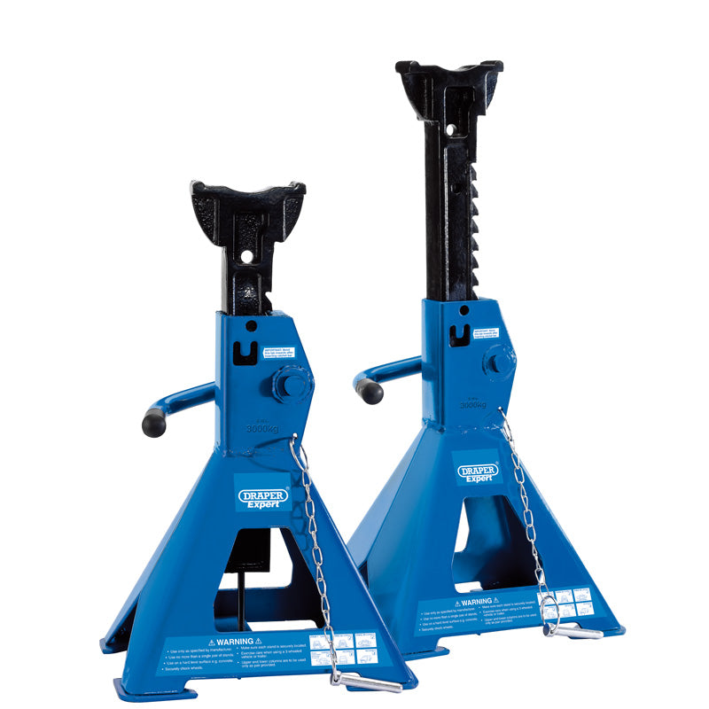 Draper Pair of Pneumatic Rise Ratcheting Axle Stands, 3 Tonne DRA-01813