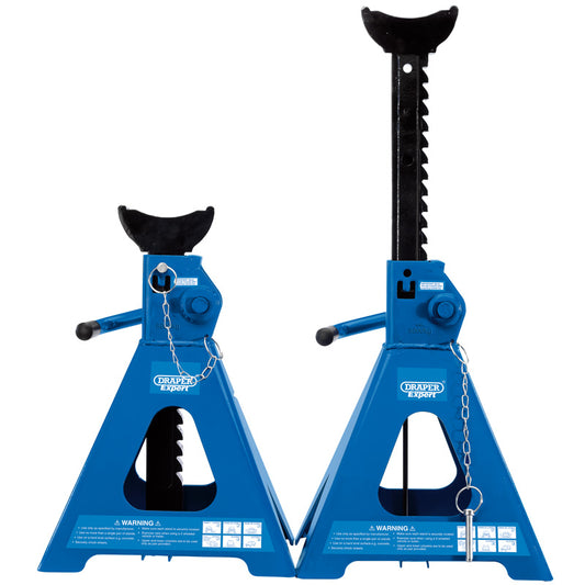 Draper Pair of Pneumatic Rise Ratcheting Axle Stands, 5 Tonne DRA-01814