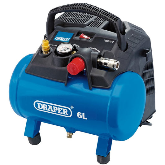 Draper Oil-Free Air Compressor, 6L, 1.2kW DRA-02115