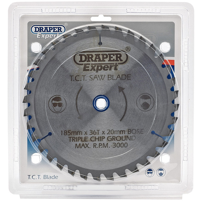 Draper Expert TCT Saw Blade, 185 x 20mm, 36T DRA-03637
