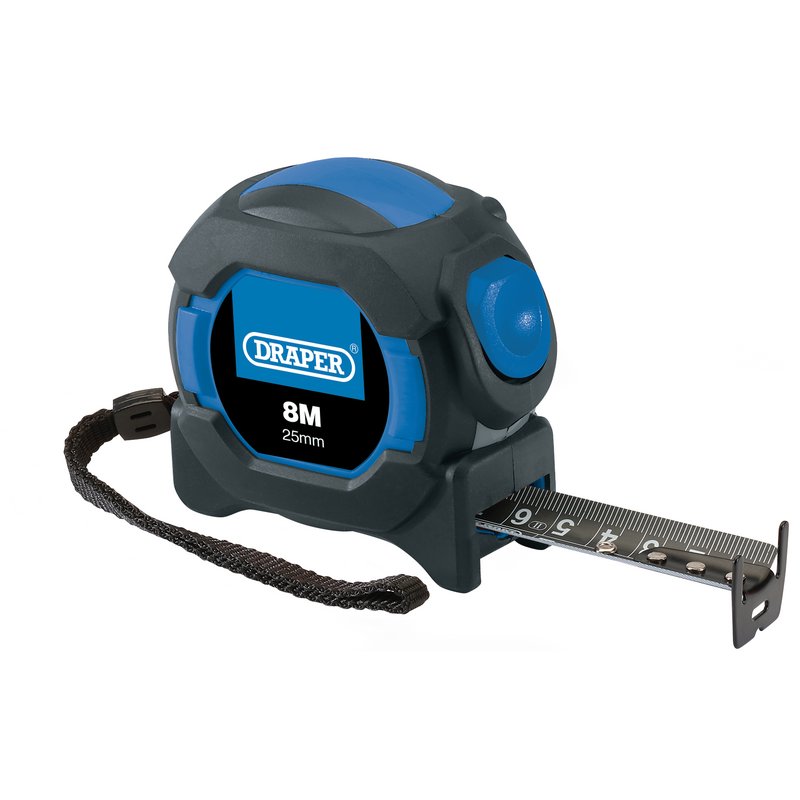 Draper Auto Lock Measuring Tape, 8m/26ft, 25mm DRA-04771