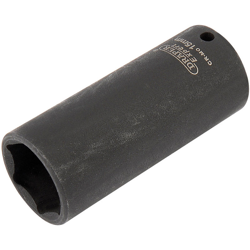 Draper Expert HI-TORQ® ; 6 Point Deep Impact Socket, 1/4" Sq. Dr., 15mm DRA-05193