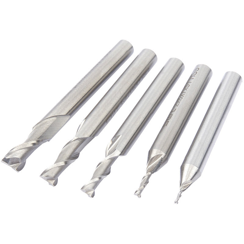 Draper 2 Flute End Mill Set, 1, 2, 4, 5 and 6mm for 22816 and 22824 DRA-06837