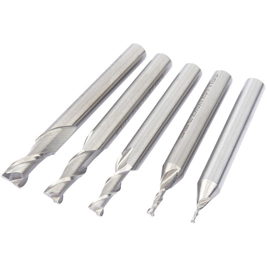 Draper 2 Flute End Mill Set, 1, 2, 4, 5 and 6mm for 22816 and 22824 DRA-06837