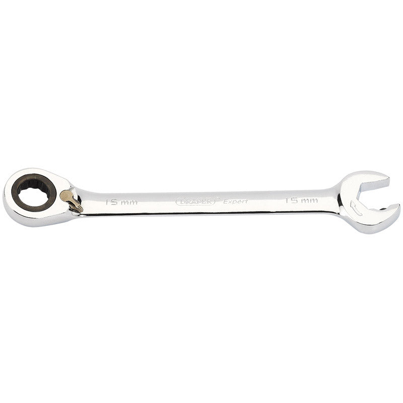 Draper Expert 15mm Draper Expert Hi-Torq® ; Metric Reversible Ratcheting Open End/Combination Spanner DRA-06846