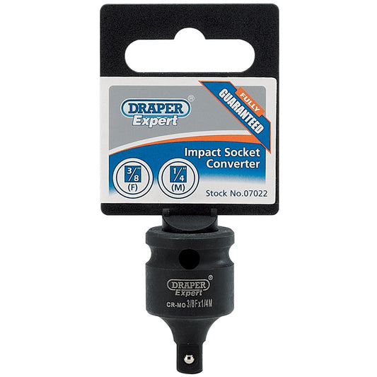 Draper Expert Impact Socket Converter, 3/8"(F) x 1/4"(M) DRA-07022