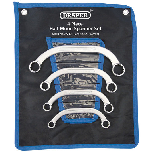 Draper Half Moon Obstruction Ring Spanner Set (4 Piece) DRA-07210