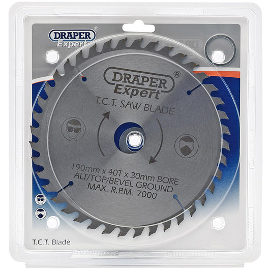 Draper Expert TCT Saw Blade, 190 x 30mm, 40T DRA-09475