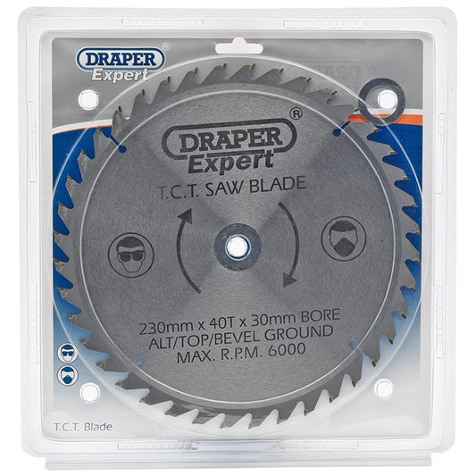 Draper Expert TCT Saw Blade, 230 x 30mm, 40T DRA-09481