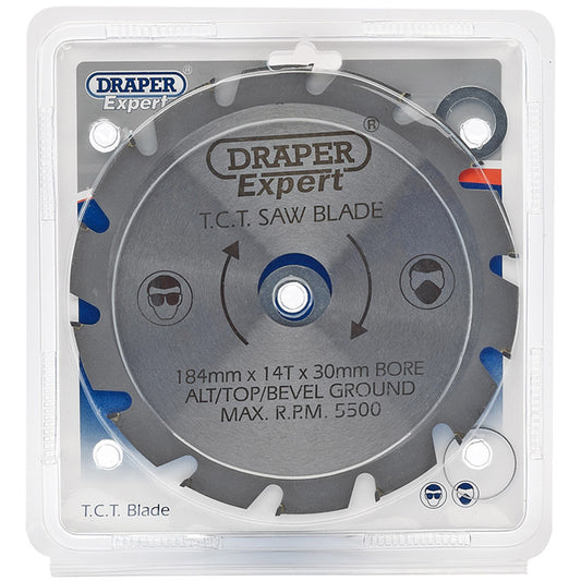 Draper Expert TCT Saw Blade - Nail Cutting, 184 x 30mm, 14T DRA-09497