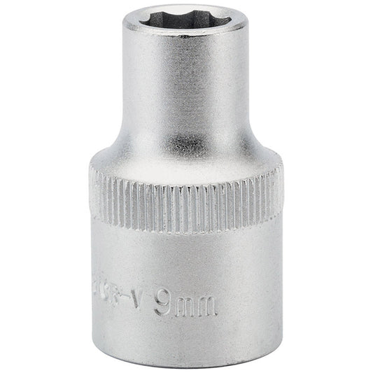Draper Expert 9mm 1/2" Square Drive Hi-Torq® ; Satin Chrome 6 Point Socket DRA-09855