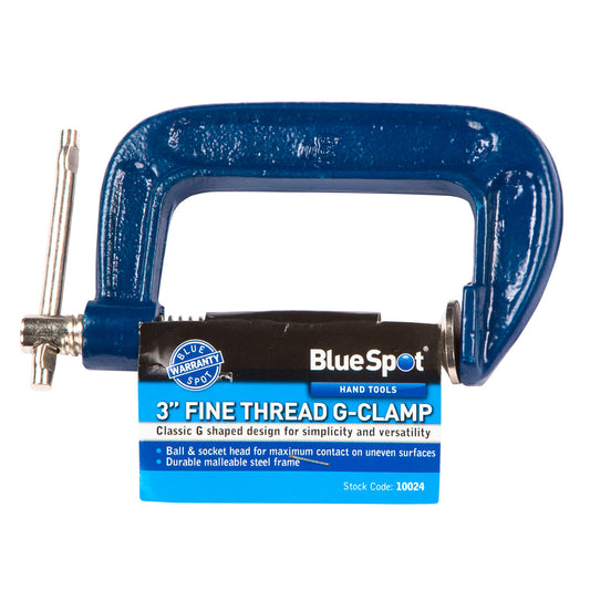 BlueSpot 75mm (3") Fine Thread G-clamp 10024