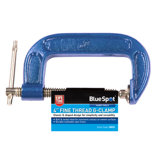 BlueSpot 100mm (4") Fine Thread G-Clamp 10031