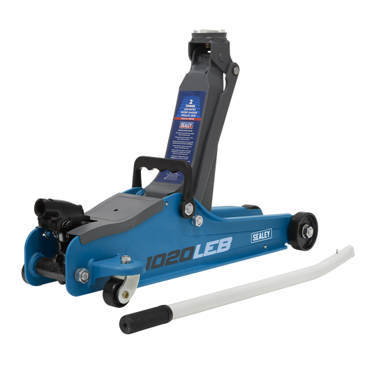 Sealey 2tonne Low Entry Short Chassis Trolley Jack - Blue 1020LEB