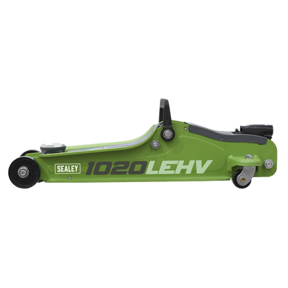 Sealey 2tonne Low Entry Short Chassis Trolley Jack - Hi-Vis Green 1020LEHV