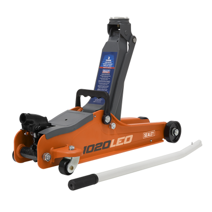 Sealey 2tonne Low Entry Short Chassis Trolley Jack - Orange 1020LEO