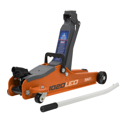 Sealey 2tonne Low Entry Short Chassis Trolley Jack - Orange 1020LEO