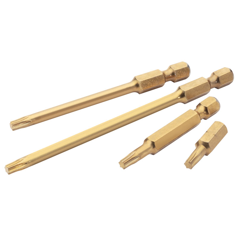 Draper T7 1/4" Hex Draper TX-STAR® ; Titanium Nitride Coated Insert Bit 75mm Long x 2 DRA-10707