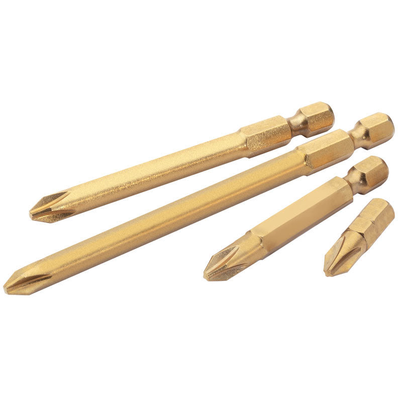 Draper No.3 1/4" Hex Cross Slot Titanium Nitride Coated Insert Bit 25mm Long x 10 DRA-10483