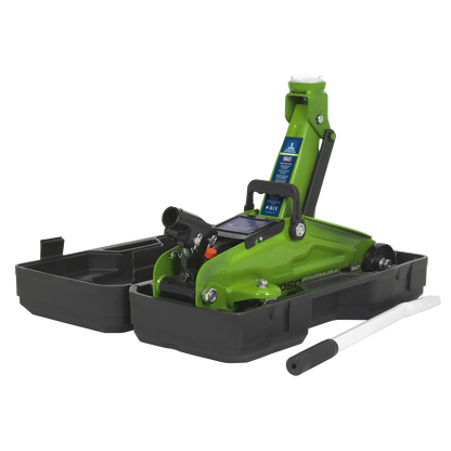 Sealey 2tonne Short Chassis Hi-Vis Trolley Jack with Storage Case 1050CXDHV