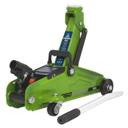 Sealey 2tonne Short Chassis Hi-Vis Trolley Jack with Storage Case 1050CXDHV