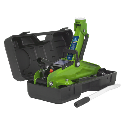 Sealey 2tonne Short Chassis Hi-Vis Trolley Jack with Storage Case 1050CXDHV