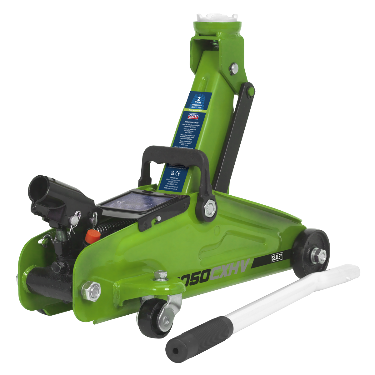 Sealey 2tonne Short Chassis Trolley Jack - Hi-Vis 1050CXHV