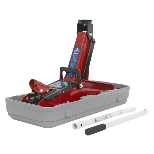 Sealey 2tonne Short Chassis Trolley Jack with Storage Case 1100CXD