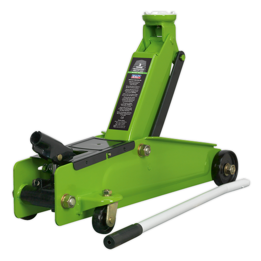 Sealey 3tonne Long Chassis Heavy-Duty Trolley Jack - Hi-Vis 1153CXHV