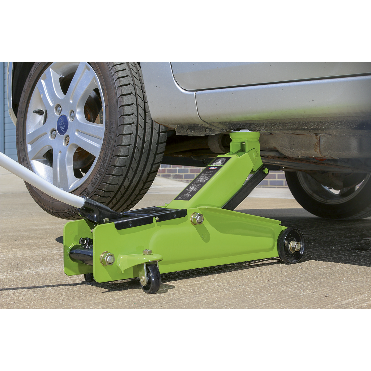 Sealey 3tonne Long Chassis Heavy-Duty Trolley Jack - Hi-Vis 1153CXHV