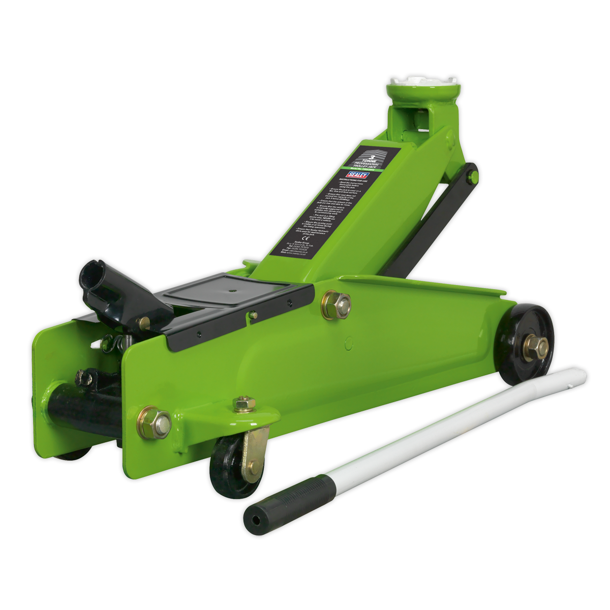 Sealey 3tonne Long Chassis Heavy-Duty Trolley Jack - Hi-Vis 1153CXHV