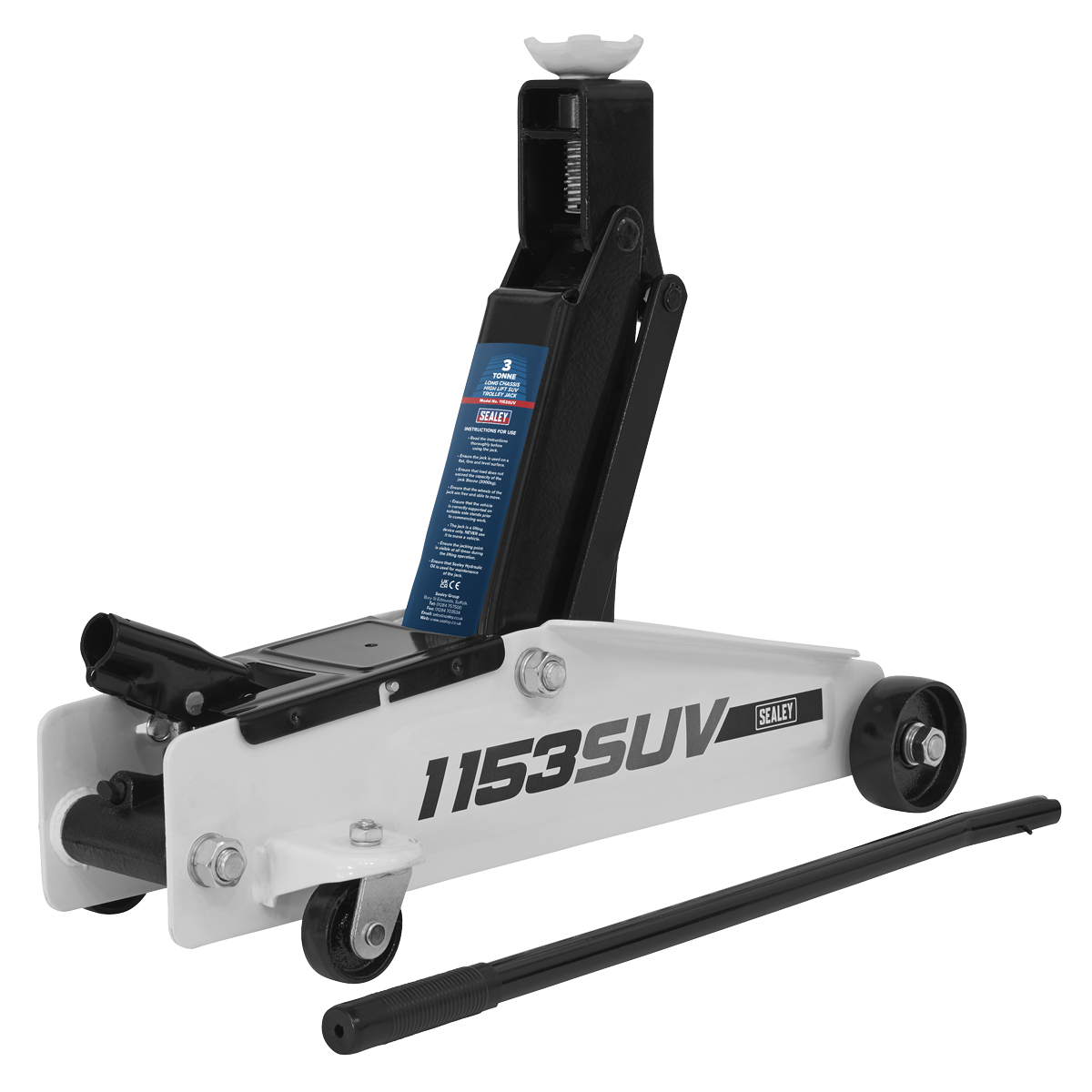 Sealey 3tonne Long Chassis High Lift SUV Trolley Jack 1153SUV
