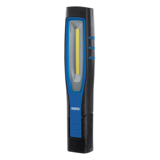 Draper COB/SMD LED Rechargeable Inspection Lamp, 10W, 1,000 Lumens, Blue, 1 x USB Cable, 1 x Charger DRA-11764
