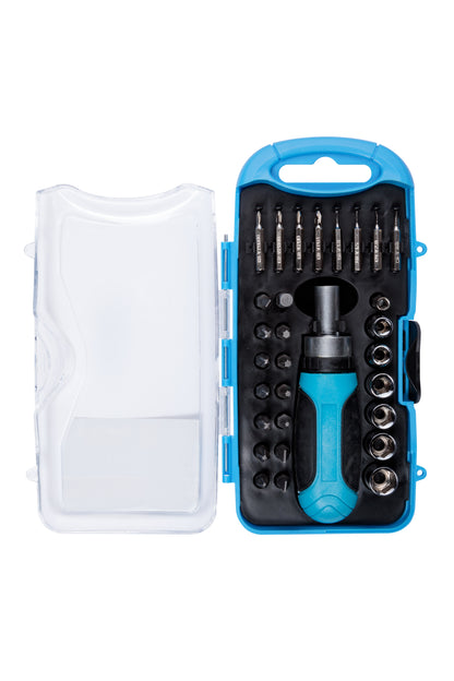 BlueSpot 30 PCE Ratchet Screwdriver and Socket Set 12623